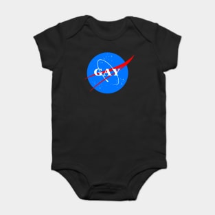 Gay NASA Logo Space Gay Geek Pride Baby Bodysuit